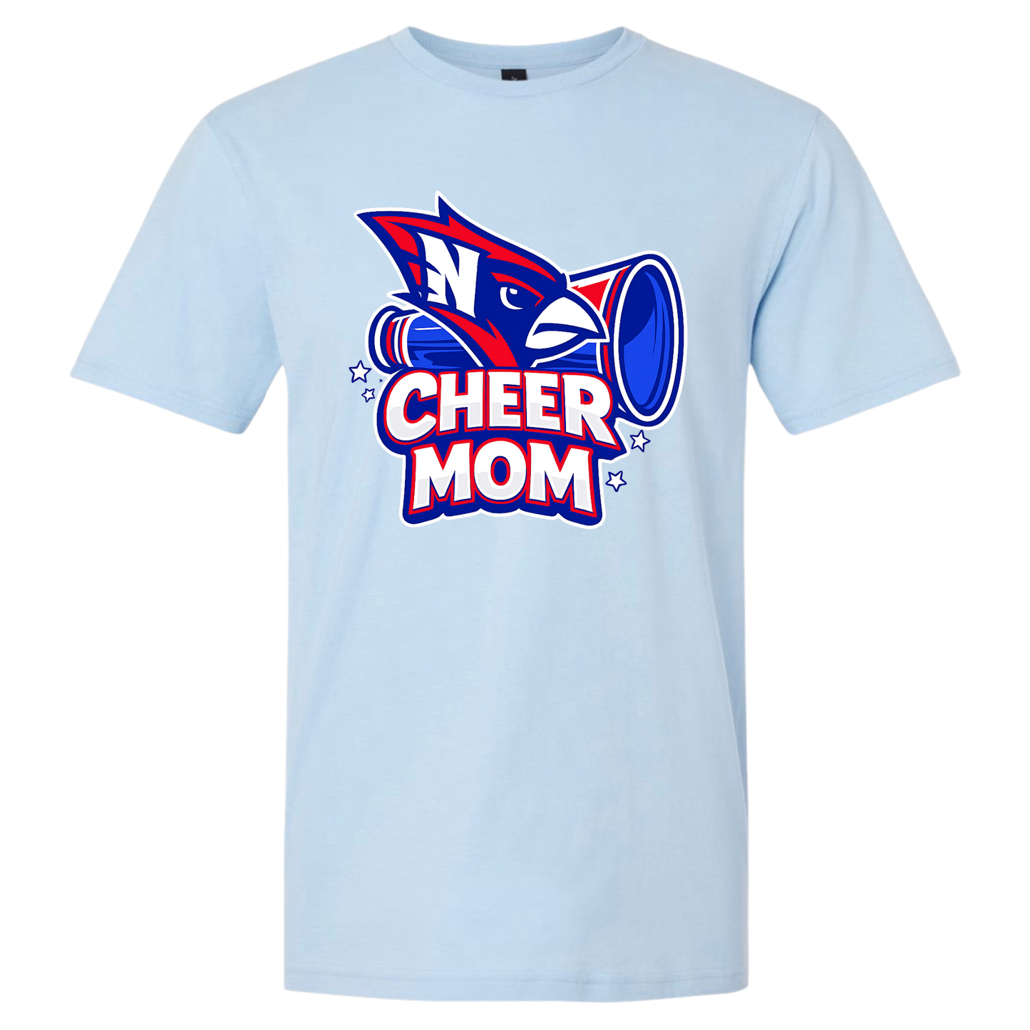Cardinal Cheer Mom Tee - Light Blue