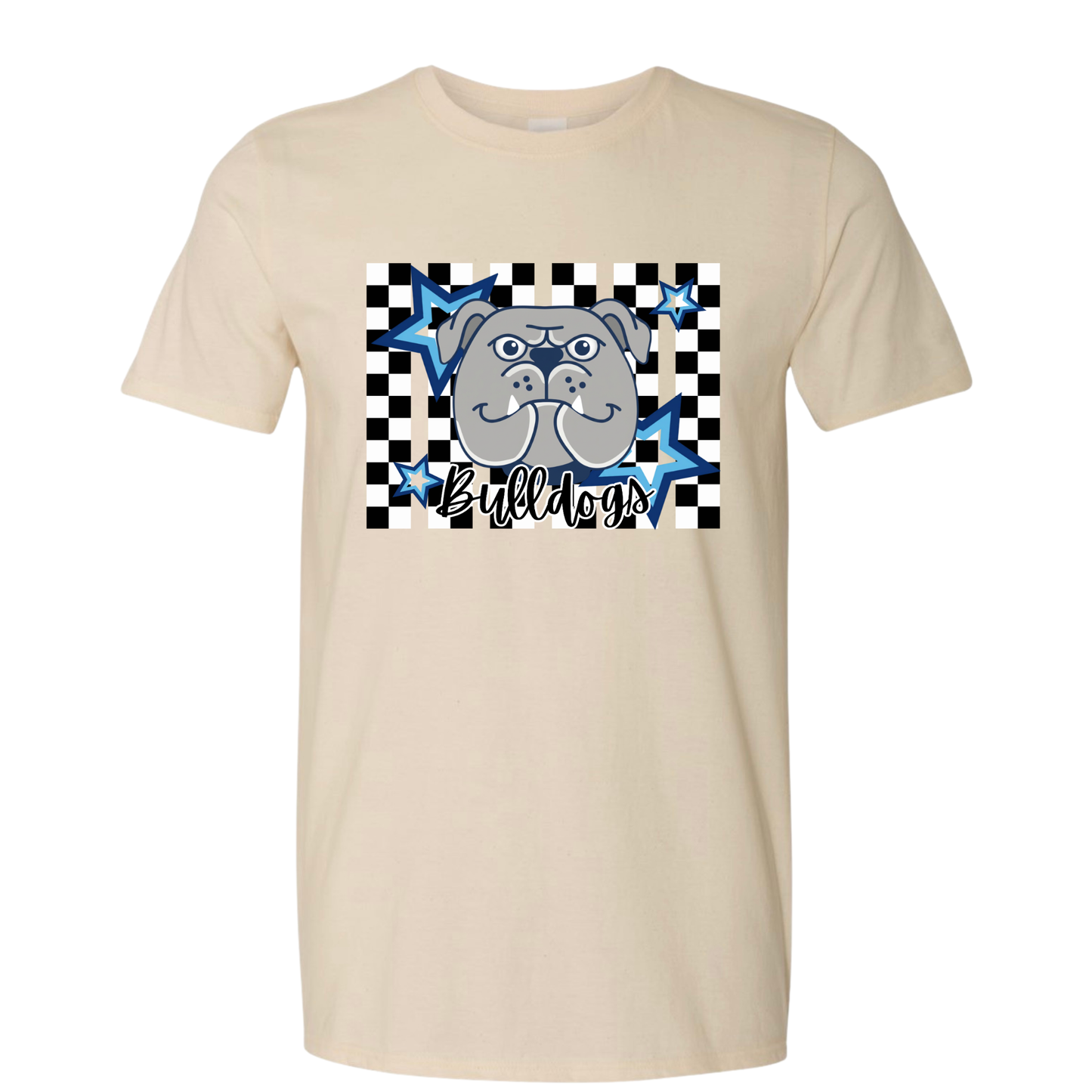 Checkered Print Bulldogs - Natural