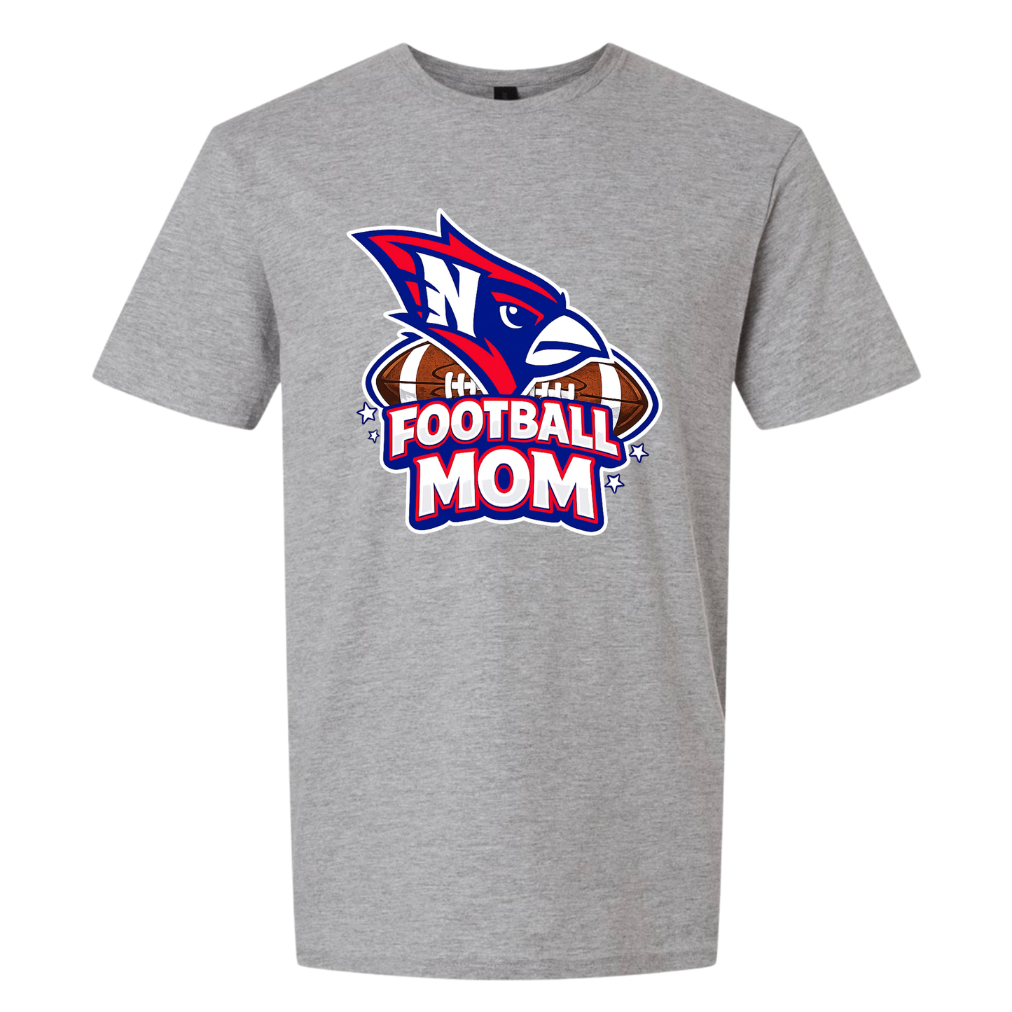 Cardinal Football Mom Tee - Grey