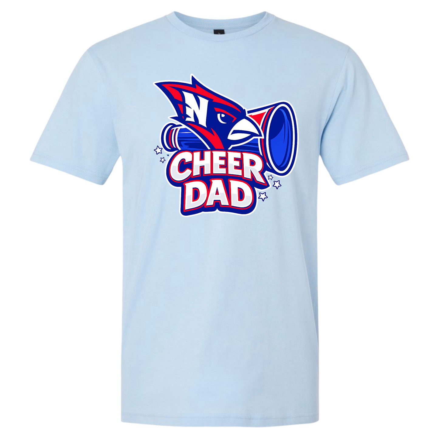 Cardinal Cheer Dad Tee - Light Blue