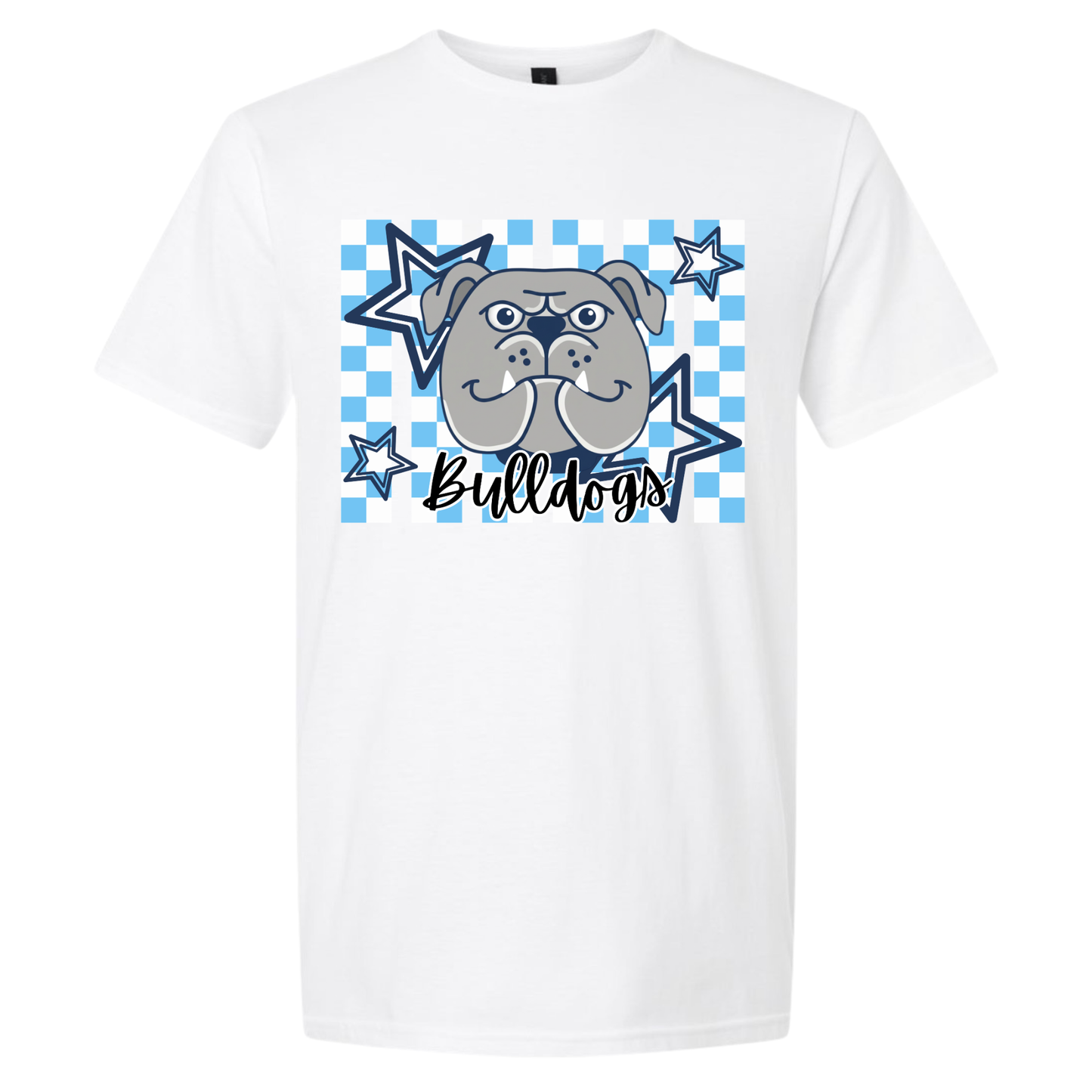 Checkered Print Bulldogs - White