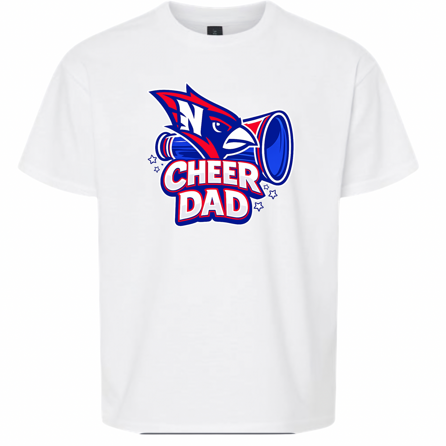 Cardinal Cheer Dad Tee - White