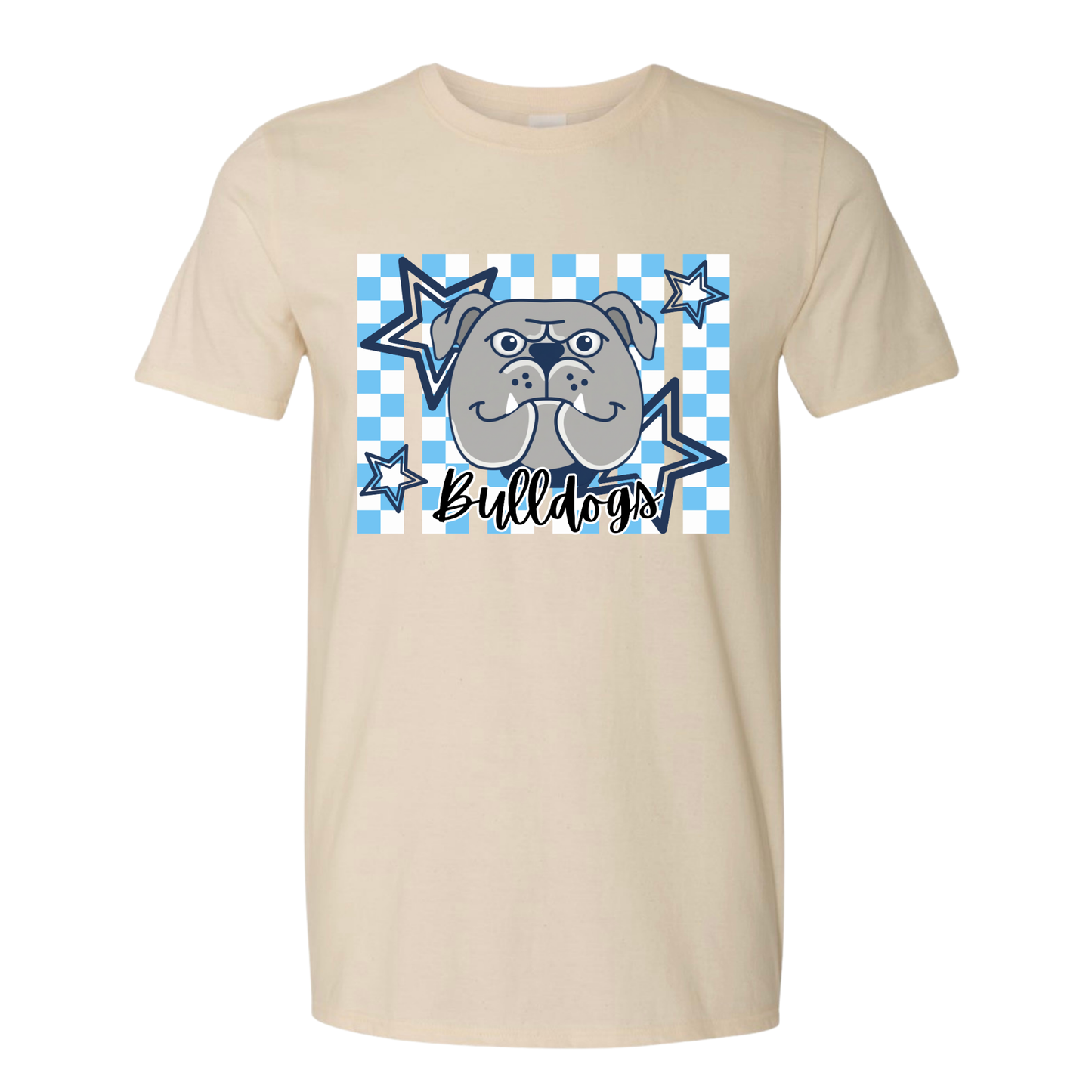 Checkered Print Bulldogs - Natural