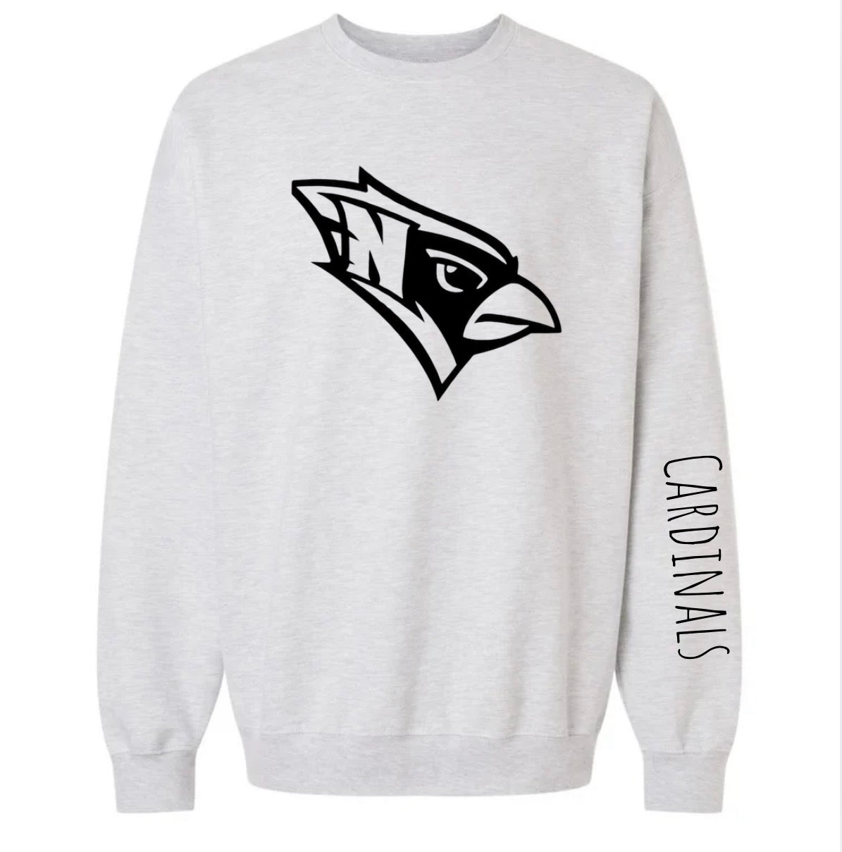 Cardinals Sleeve Crewneck - Ash Grey