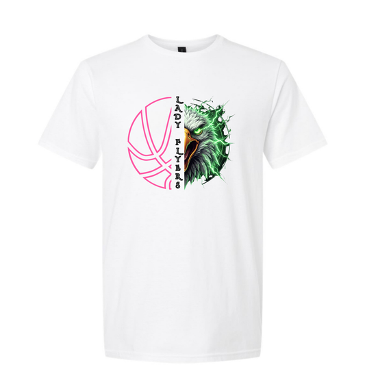 Lady Flyers Pink Ball Tee - White