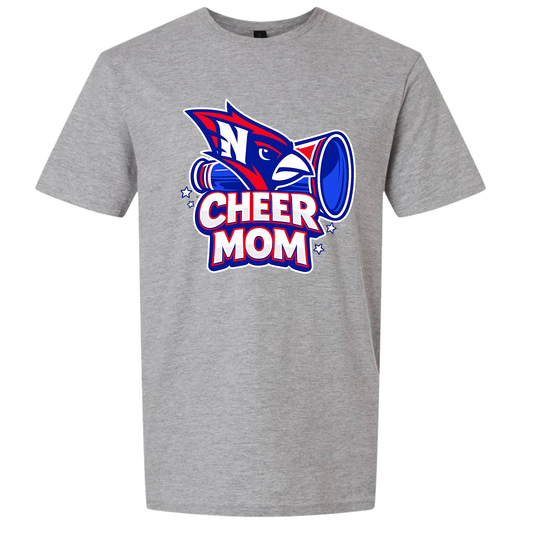 Cardinal Cheer Mom Tee - Grey