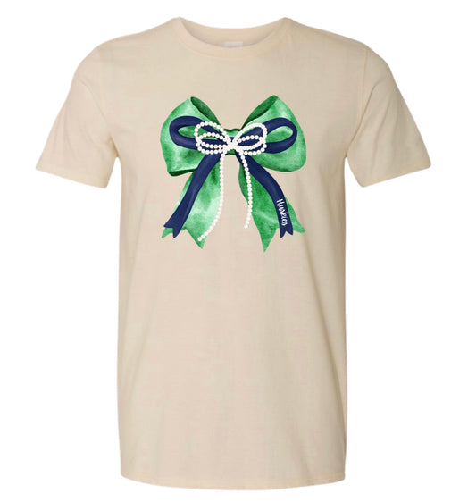Huskies Bow Tee - Natural