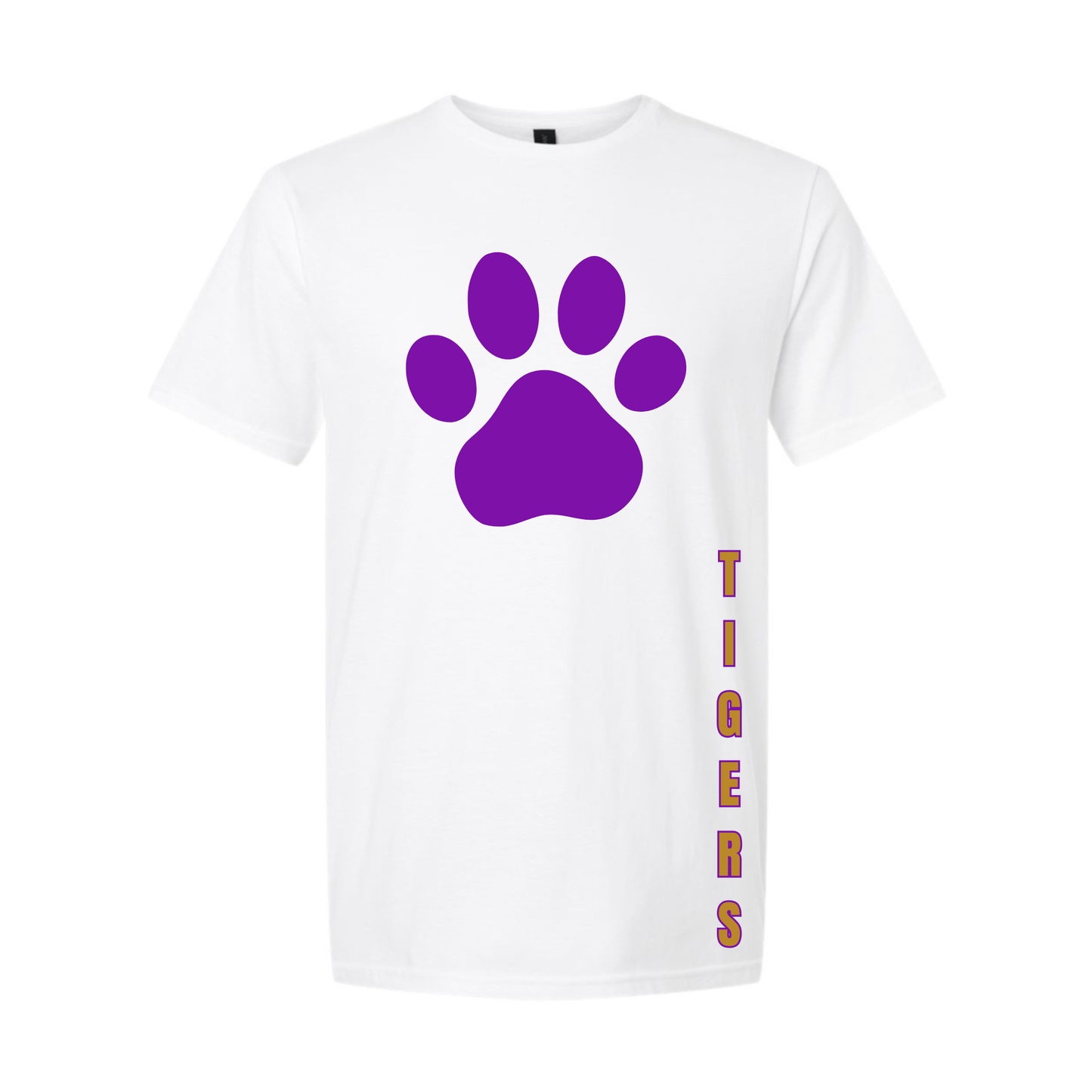 Vertical Tigers logo Tee- White