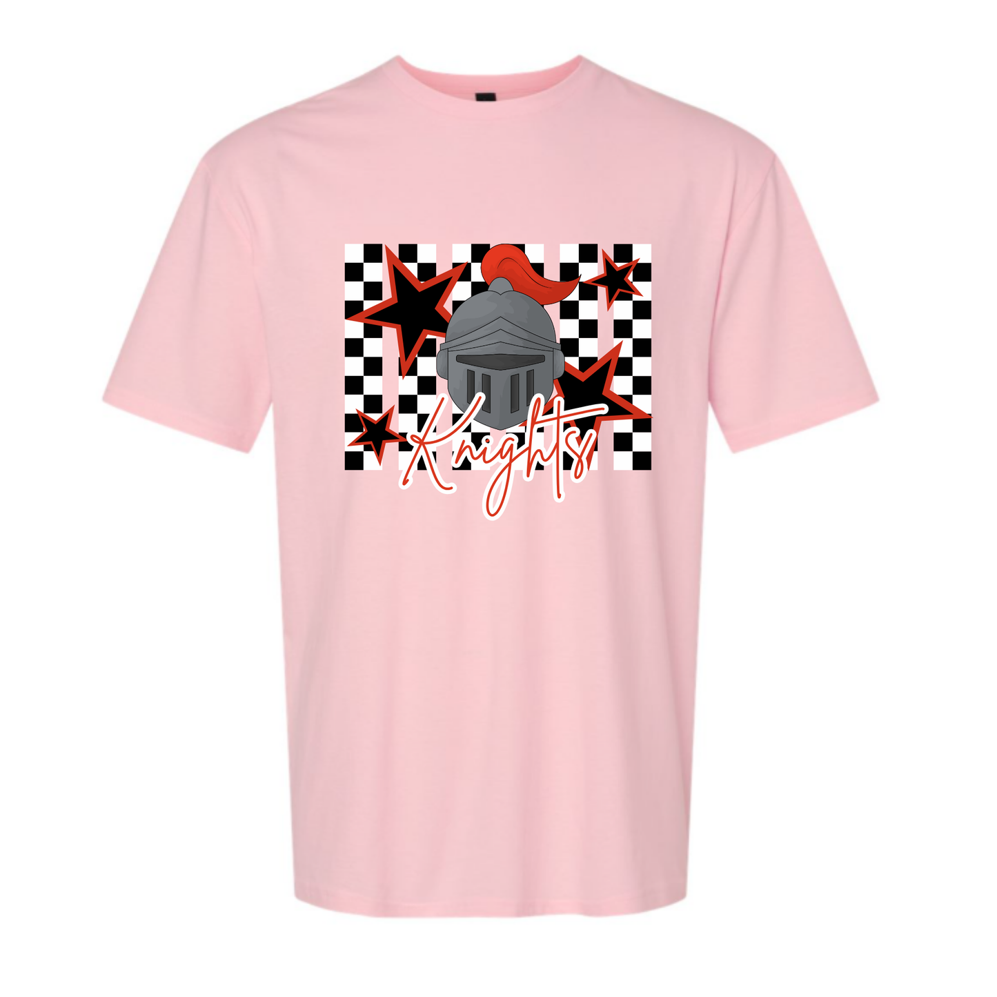 Checkered Knights tee - Light Pink