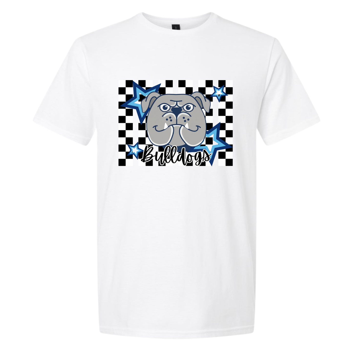 Checkered Print Bulldogs - White