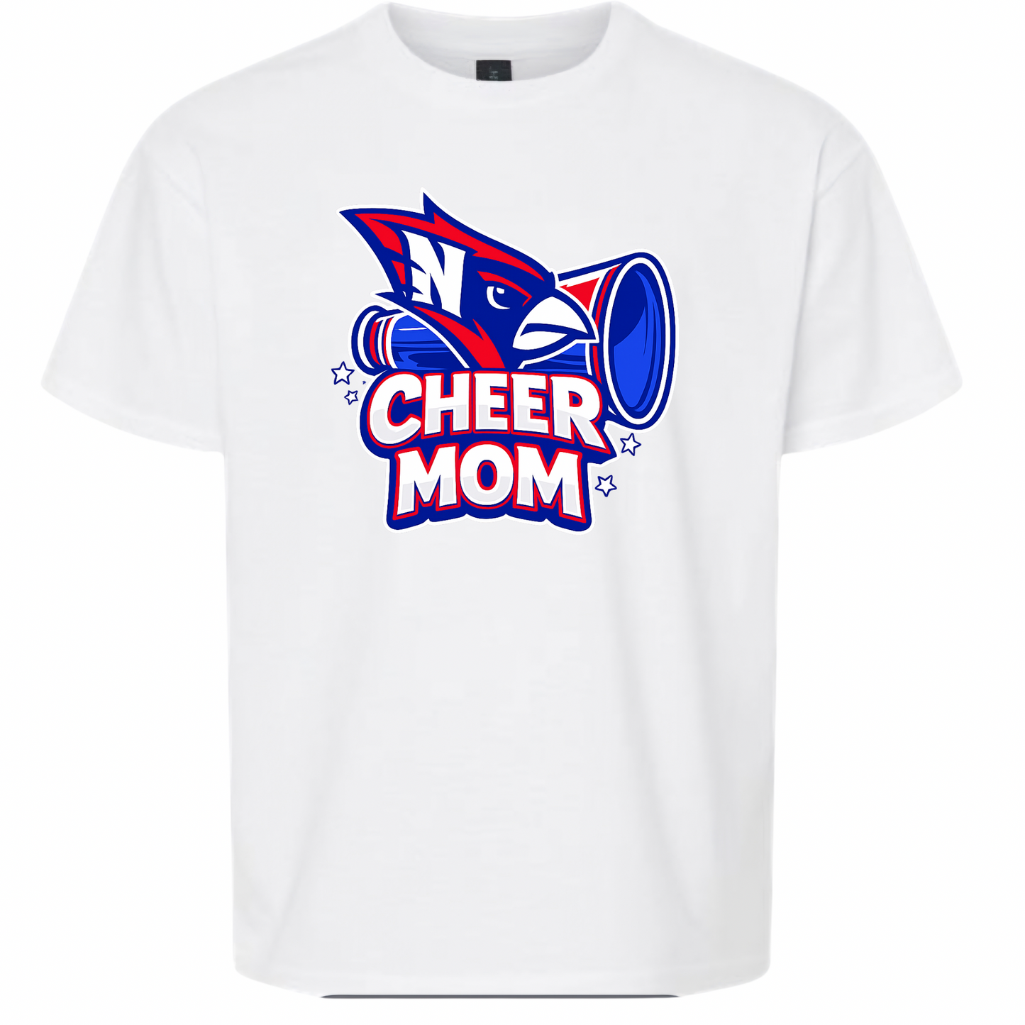 Cardinal Cheer Mom Tee - White