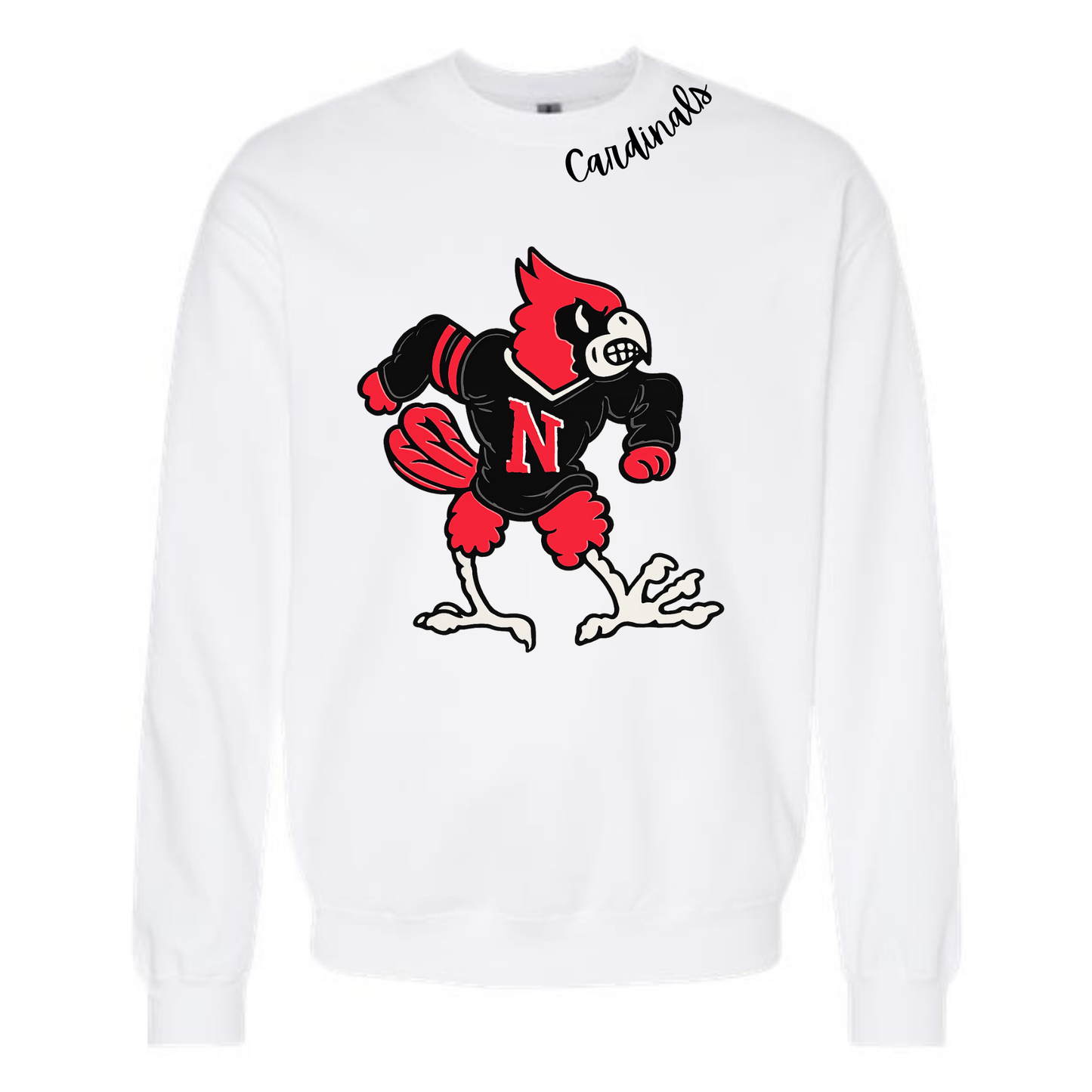 Black Vintage Cardinal Sweatshirt - White
