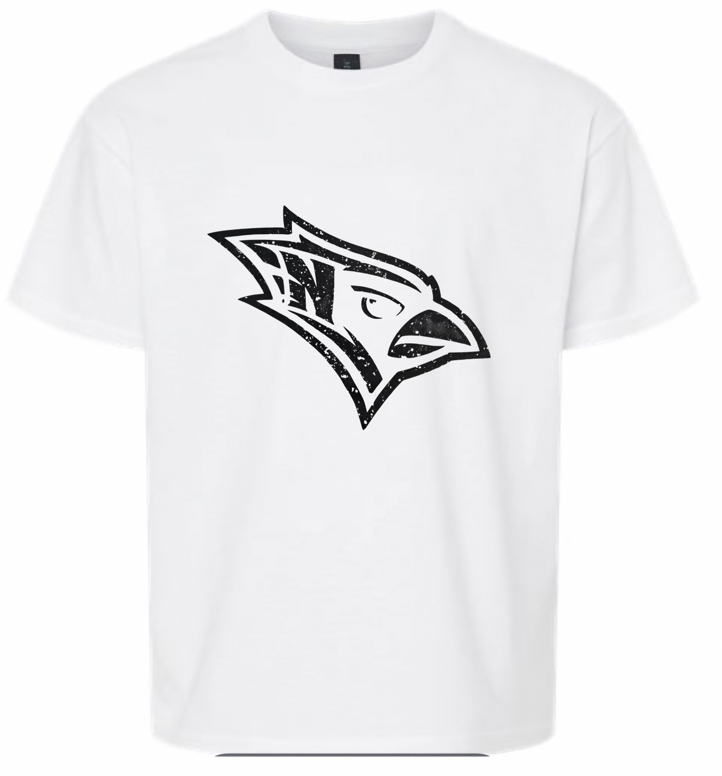 Black distressed Cardinal Head tee - White