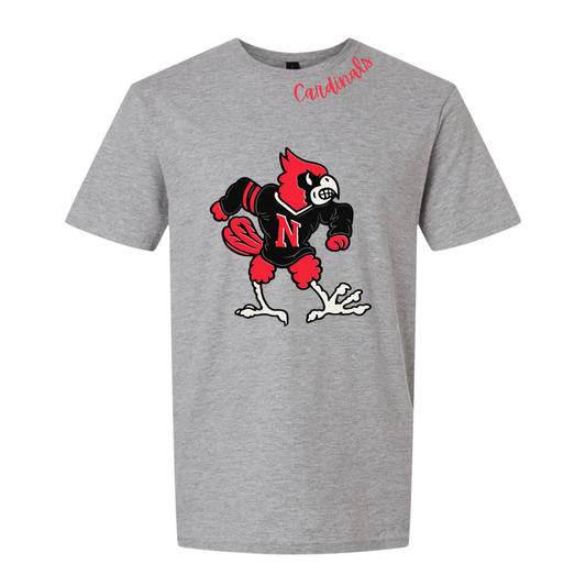 Black Vintage Cardinal Tee - Grey