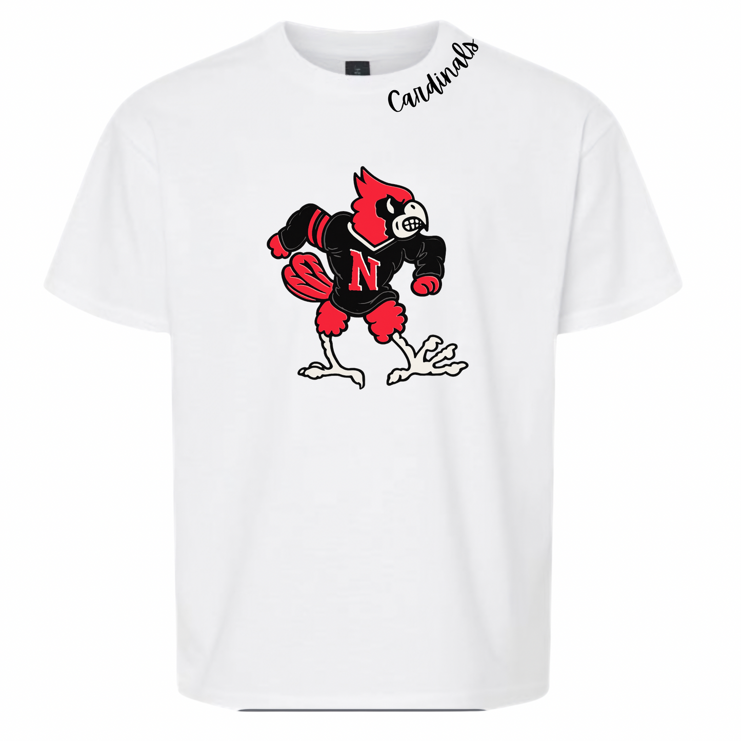 Black Vintage Cardinal Tee - White