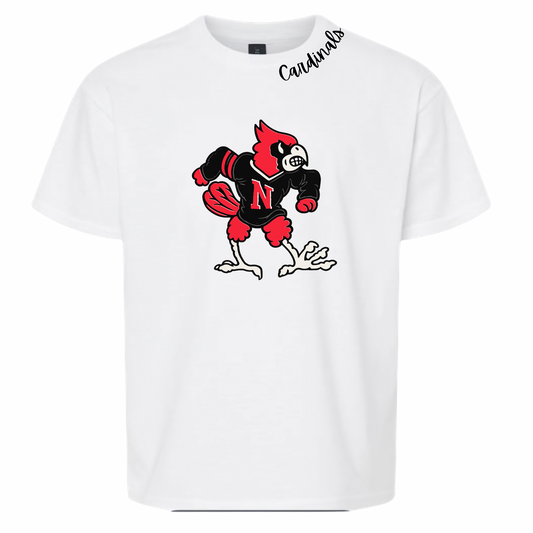 Black Vintage Cardinal Tee - White