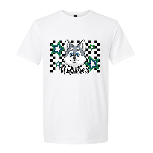Huskies Checkered Tee - White
