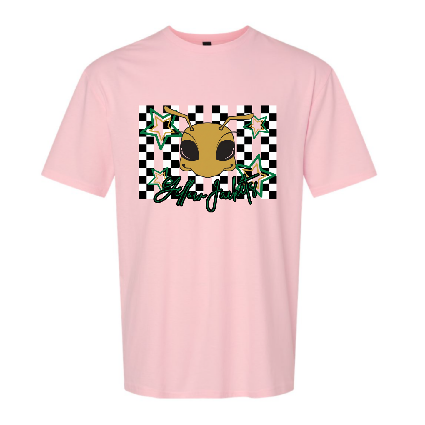 Checkered Yellowjackets tee - Pink