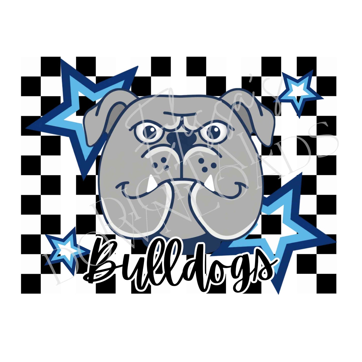 Black Checkered Bulldogs PNG
